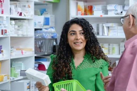 Lady in a pharmacy